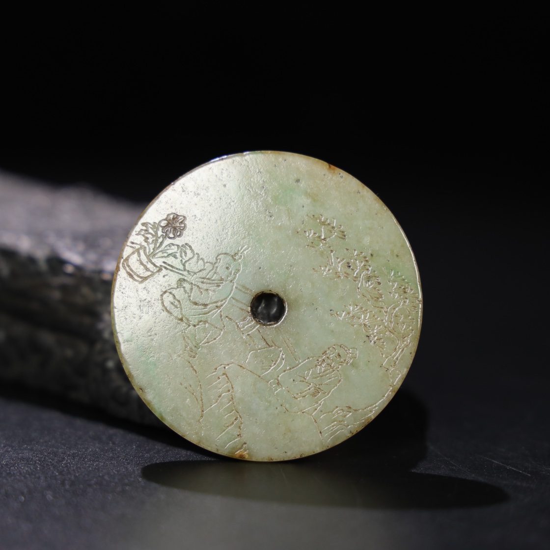 Chinese Natural Jade Carved Pendant