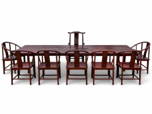 Qing Dynasty Rosewood high-quality smooth polished Nine-piece chair and Tables set