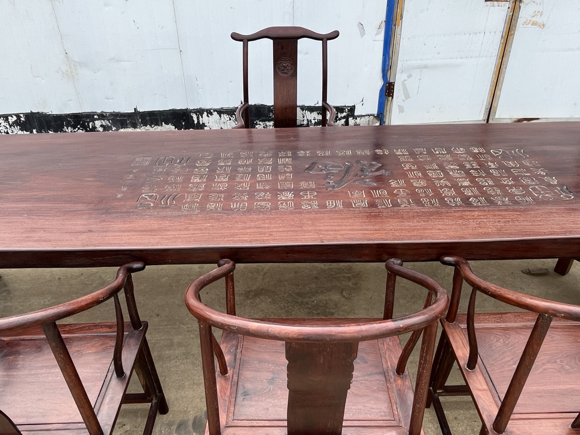 Qing Dynasty Rosewood high-quality smooth polished Nine-piece chair and Tables set