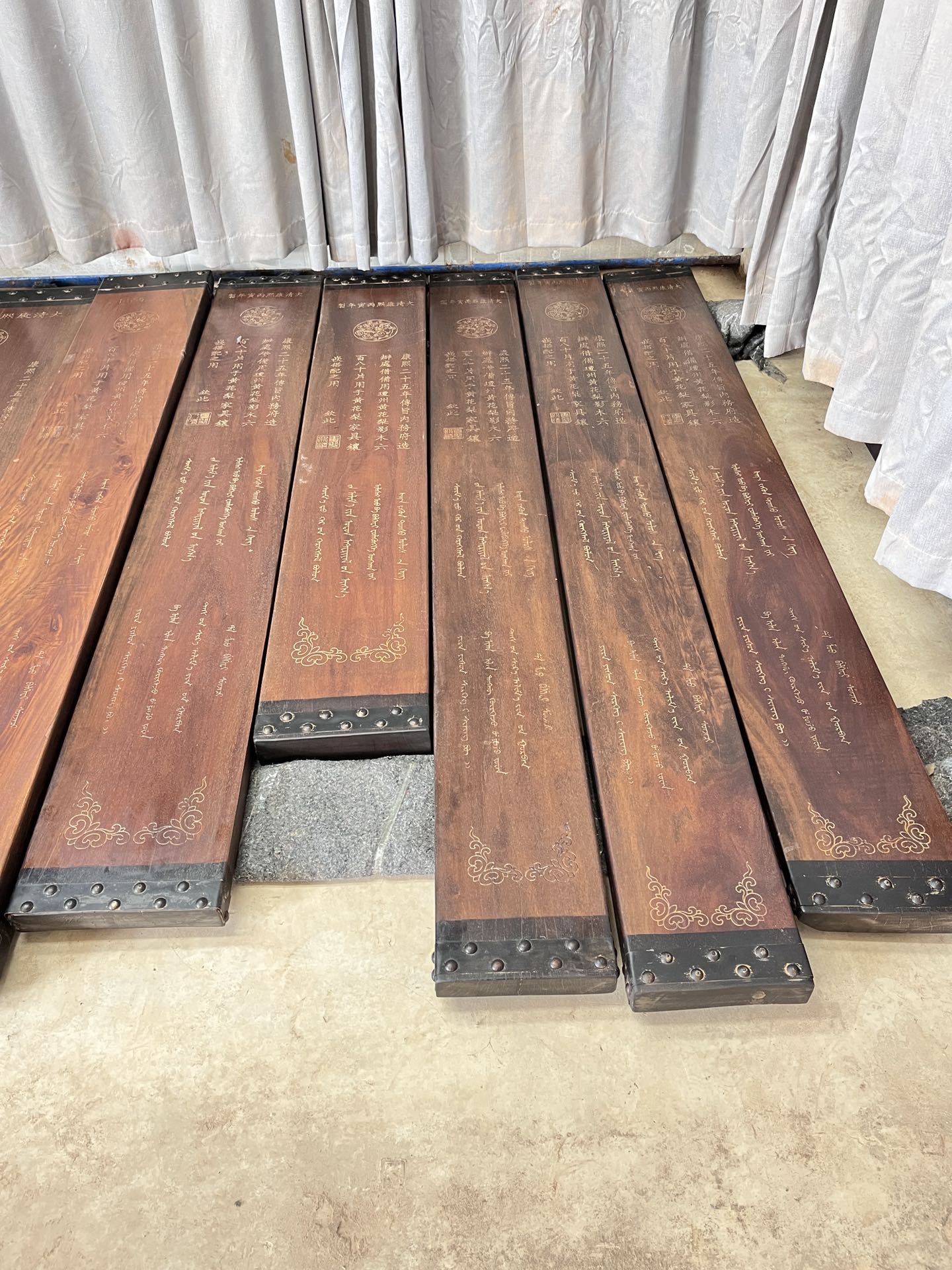 Qing Dynasty Rosewood Large quantities blessings written carved slab