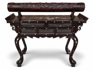 Qing Dynasty Rosewood covered with Venus ox hair pattern smooth polishing colored shell case