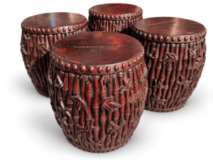 Qing Dynasty Red Sandalwood Four-piece of wood Drum