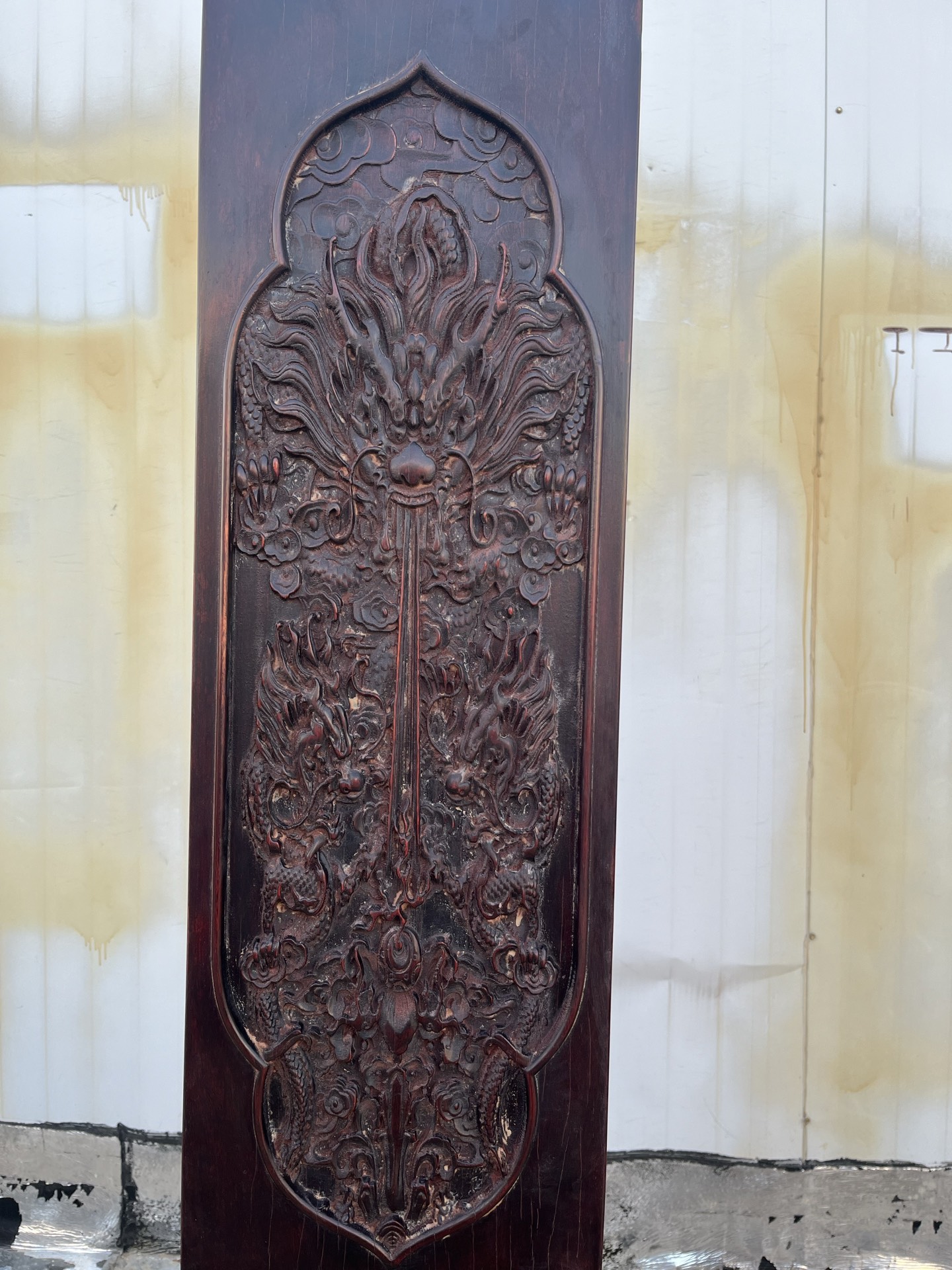 Qing Dynasty Sandalwood octagonal hand-carved pillars