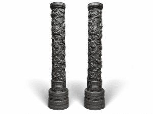 Qing Dynasty Red Sandalwood carved dragon roof beams and pillars