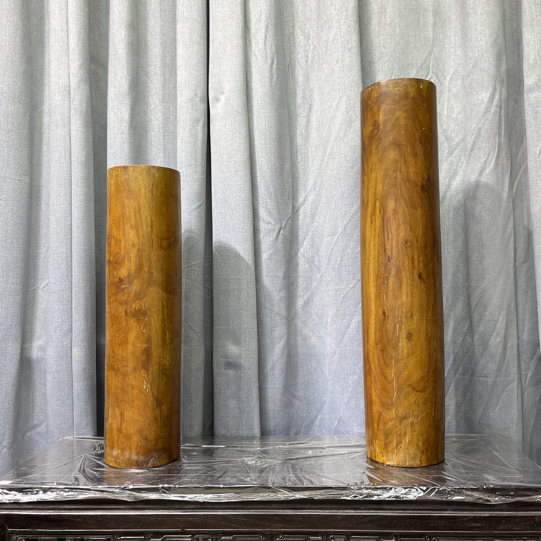 Qing Dynasty Rosewood Hand-carved Feng Shui Pillar