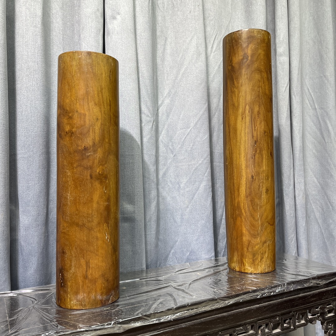 Qing Dynasty Rosewood Hand-carved Feng Shui Pillar