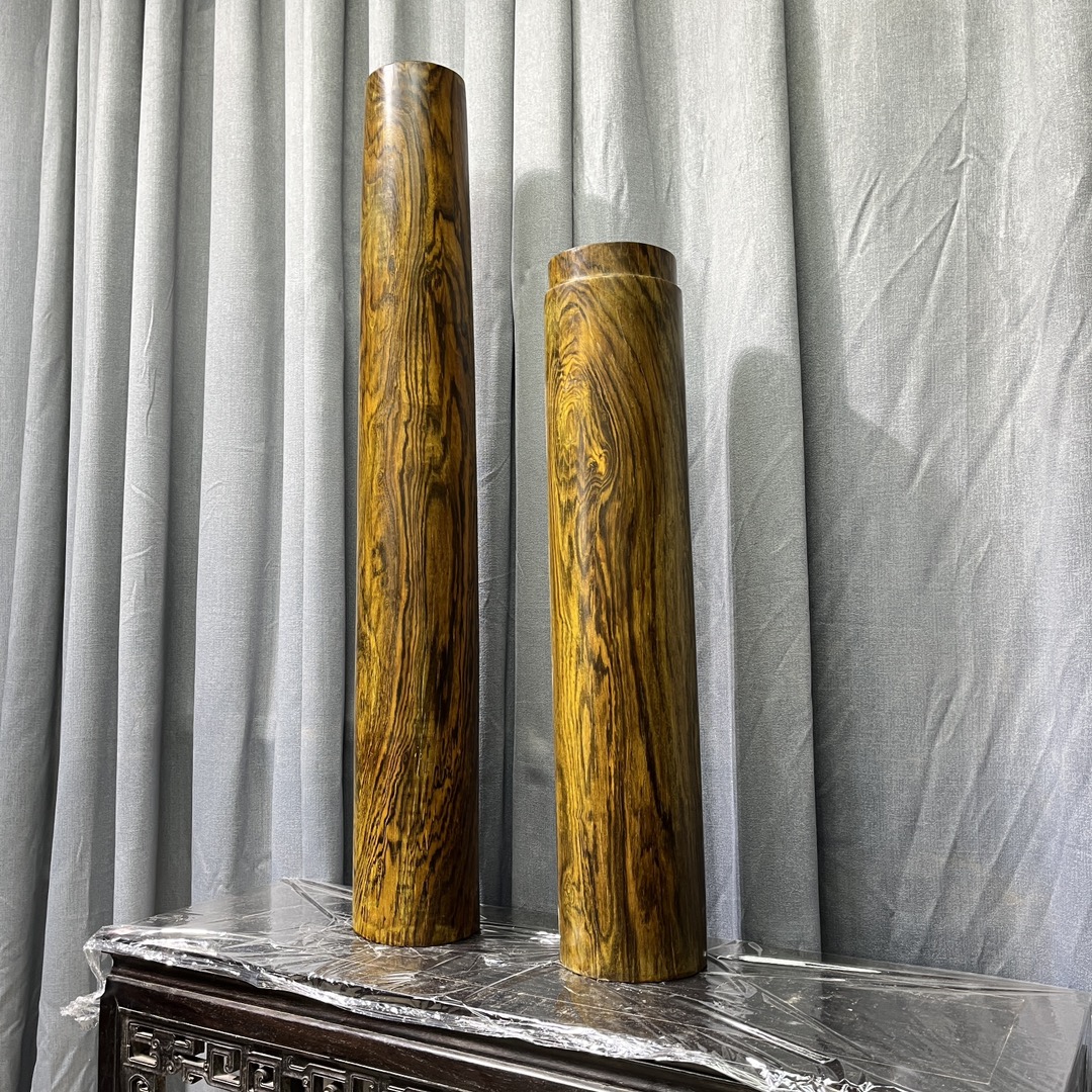 Qing Dynasty Rosewood Hand-carved Feng Shui Pillar