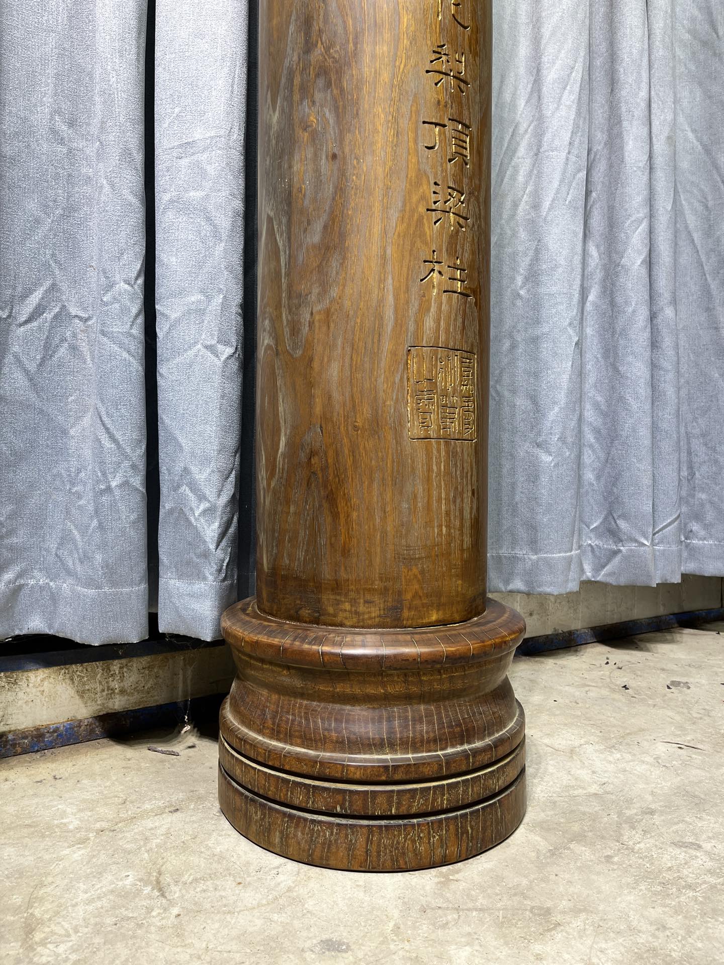 Qing Dynasty Huanghuali wood Hand-carved Feng Shui Pillar