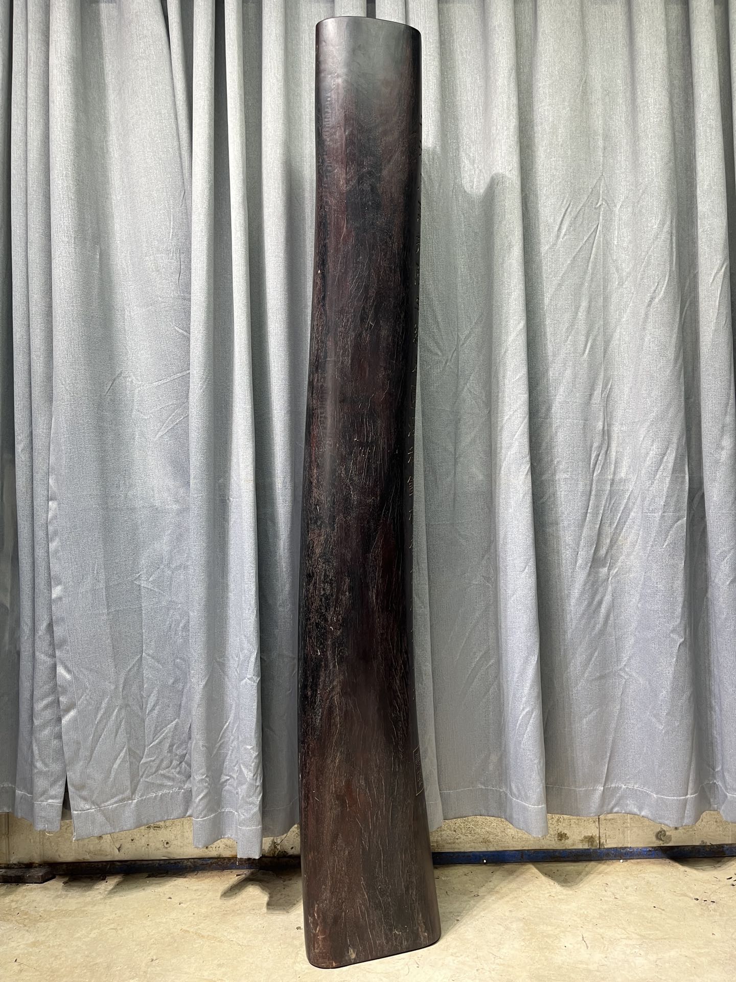 Qing Dynasty Sandalwood hand-carved Engraved Feng Shui Pillar