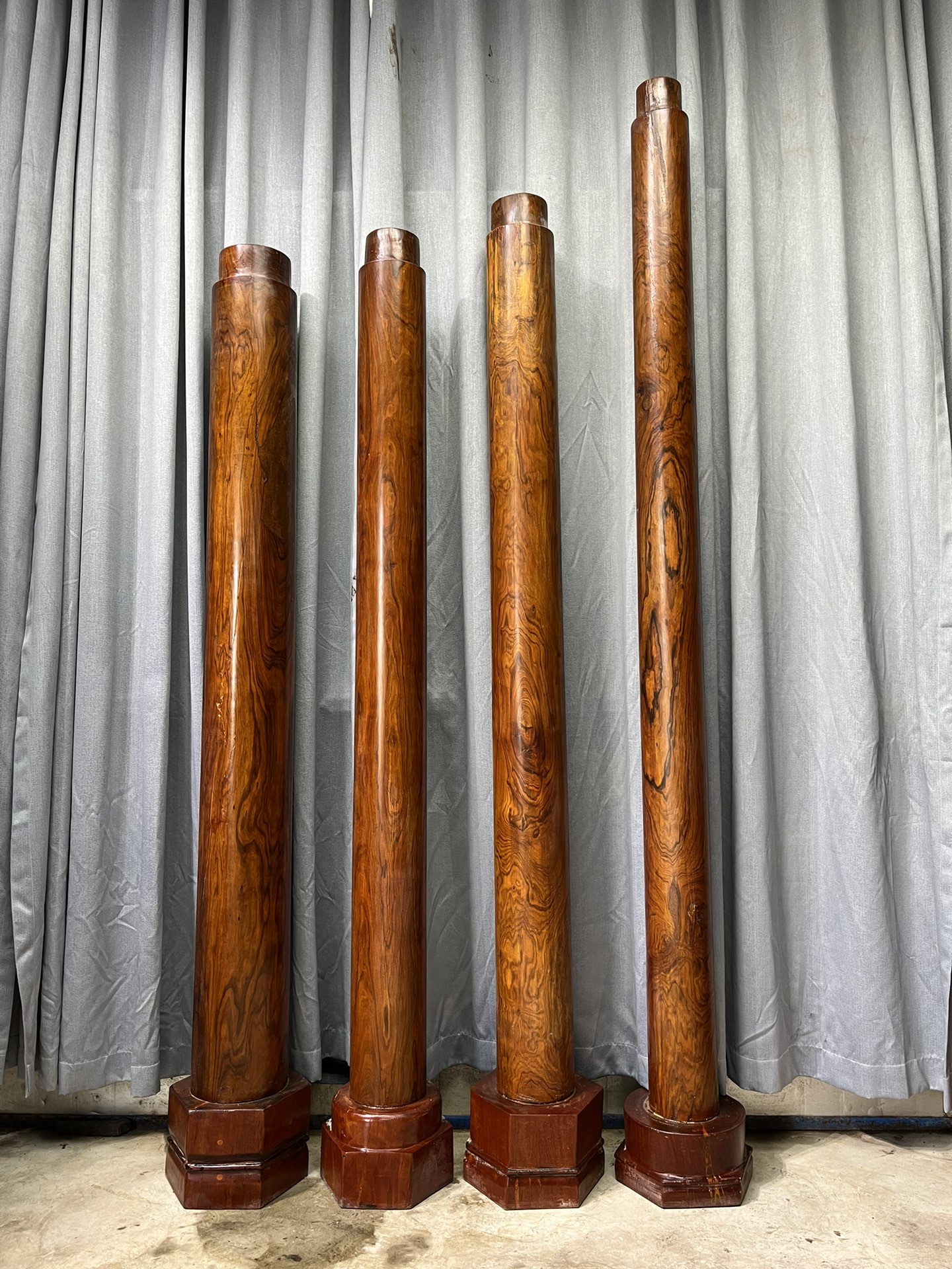 Qing Dynasty Huanghuali wood Hand-carved Feng Shui Pillar
