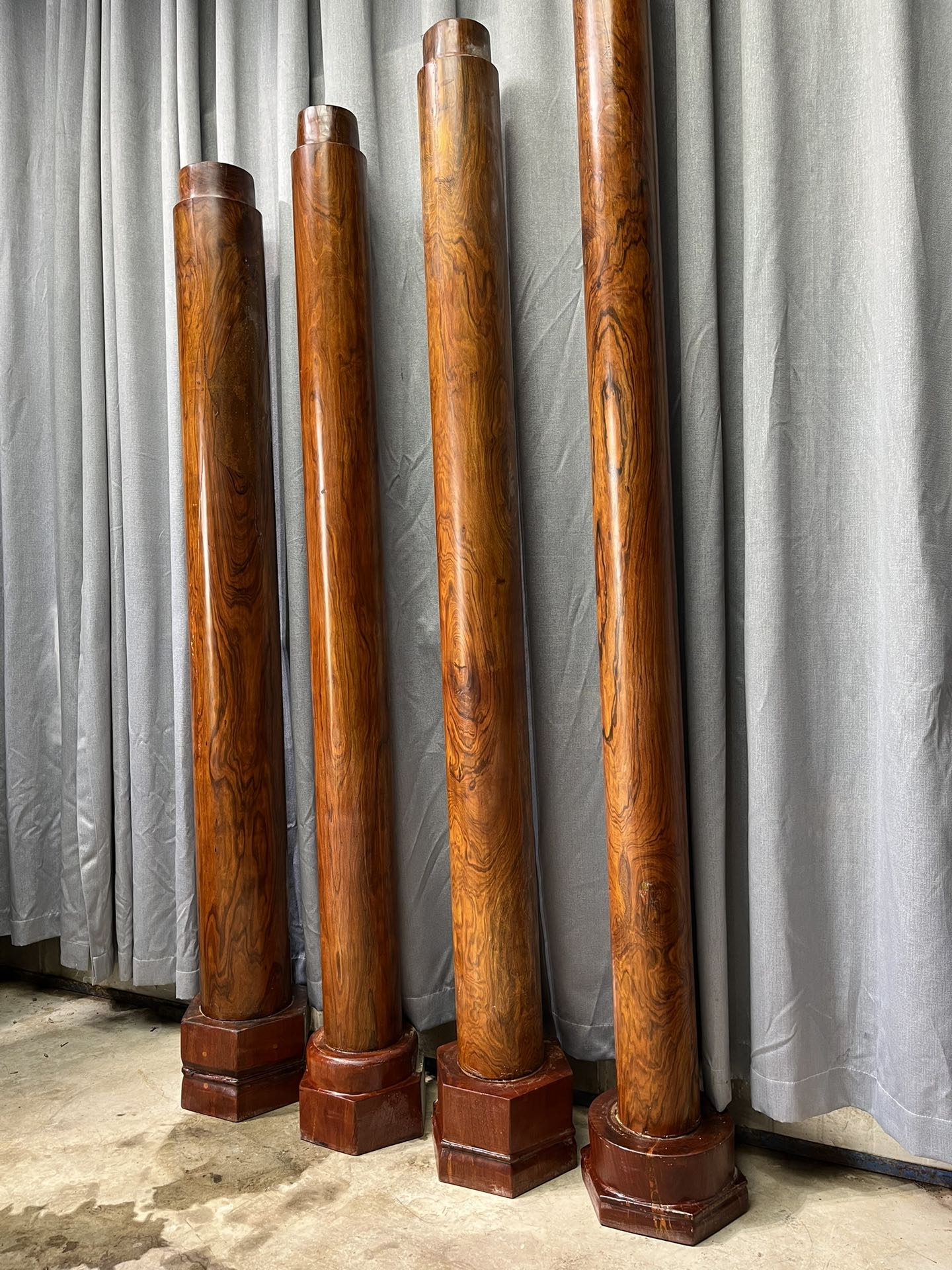 Qing Dynasty Huanghuali wood Hand-carved Feng Shui Pillar