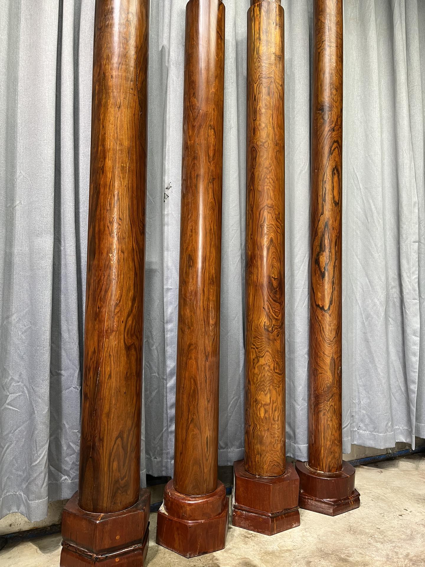 Qing Dynasty Huanghuali wood Hand-carved Feng Shui Pillar