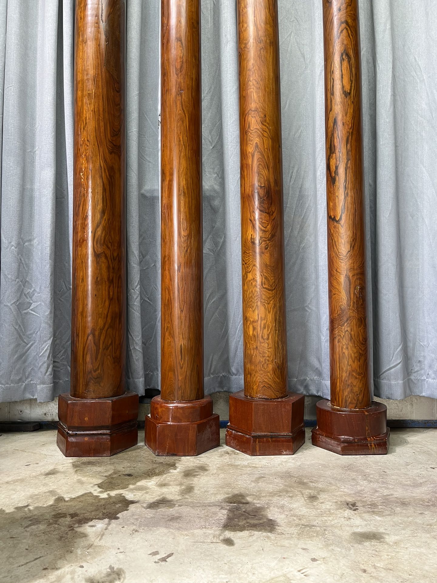 Qing Dynasty Huanghuali wood Hand-carved Feng Shui Pillar