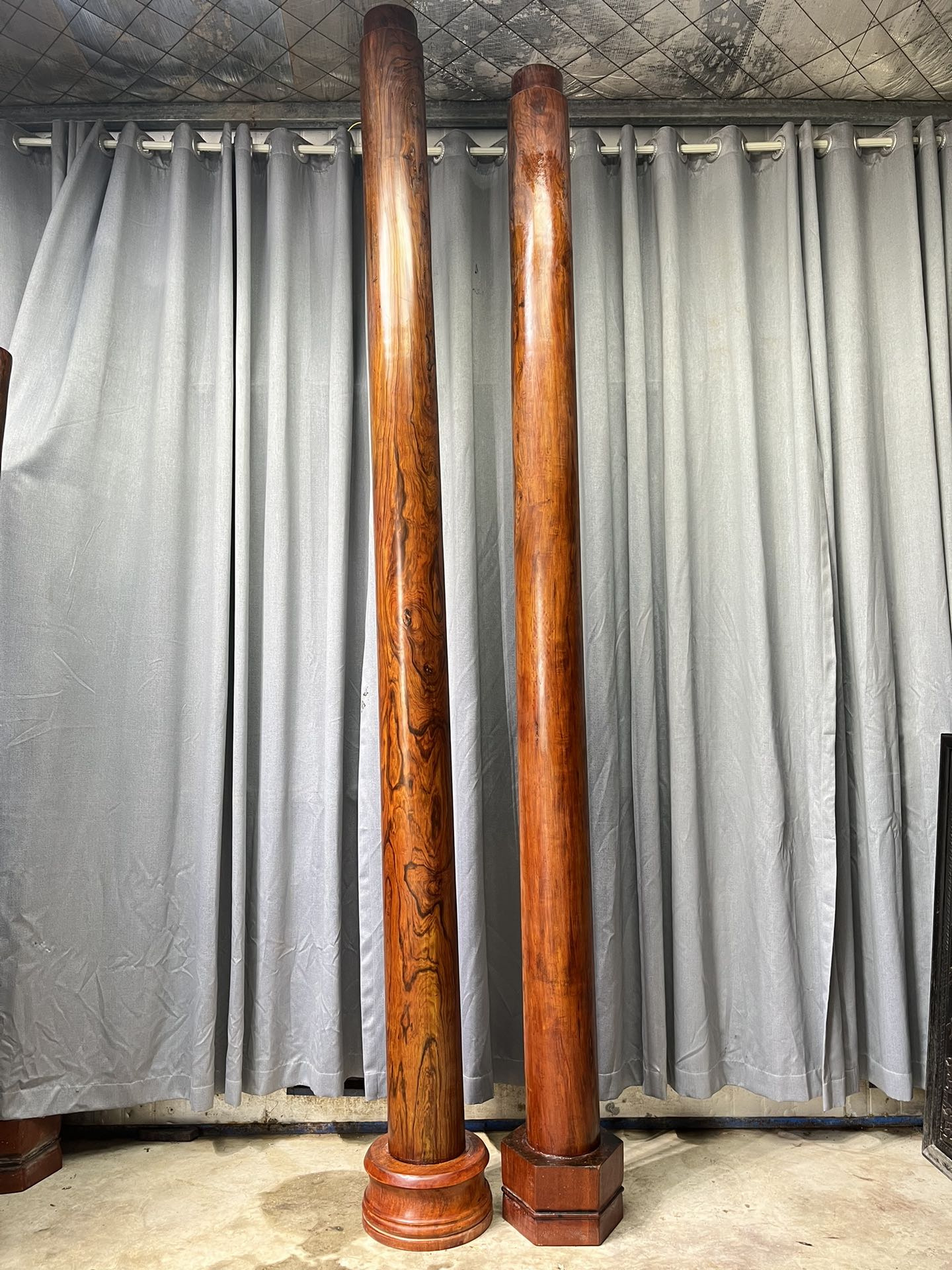 Qing Dynasty Huanghuali wood Hand-carved Feng Shui Pillar