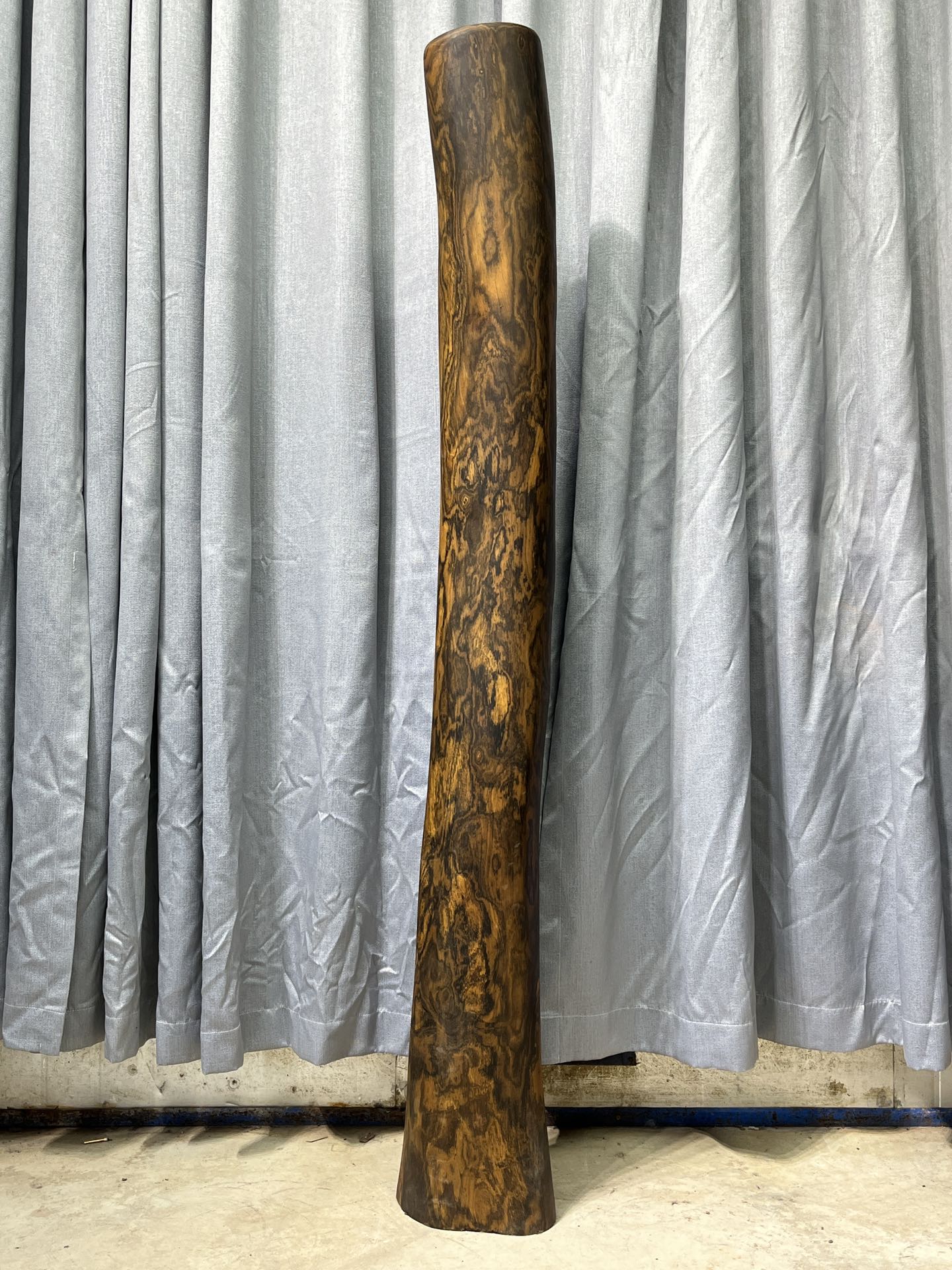 Qing Dynasty Rosewood fully carved relief couplets smooth pillar