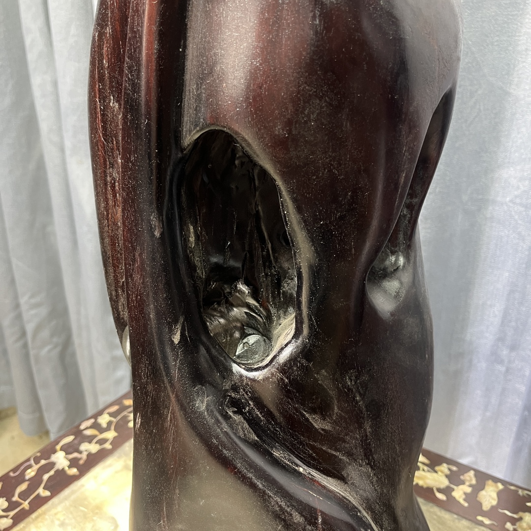 Qing Dynasty Sandalwood hand-engraved feng shui pillar