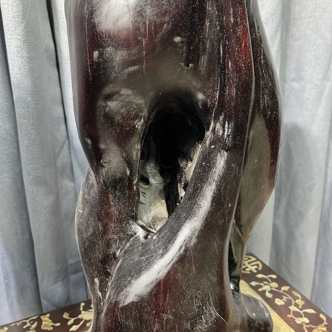 Qing Dynasty Sandalwood hand-engraved feng shui pillar