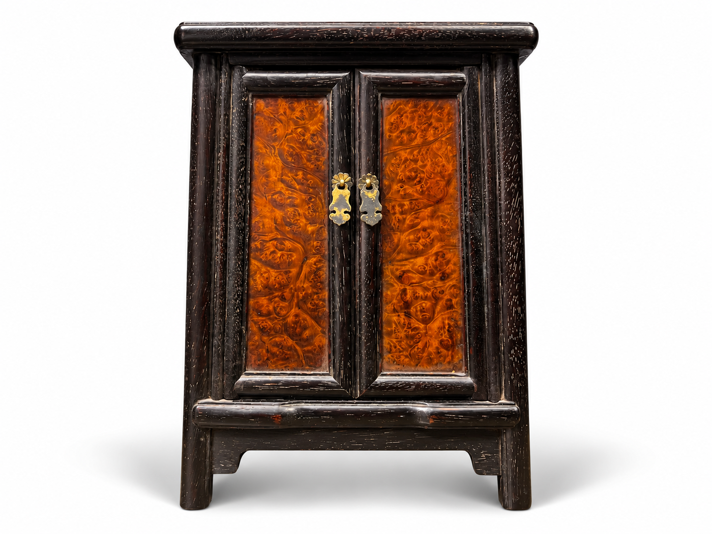 Qing Dynasty Rosewood orange coloured small rounded corner cabinet