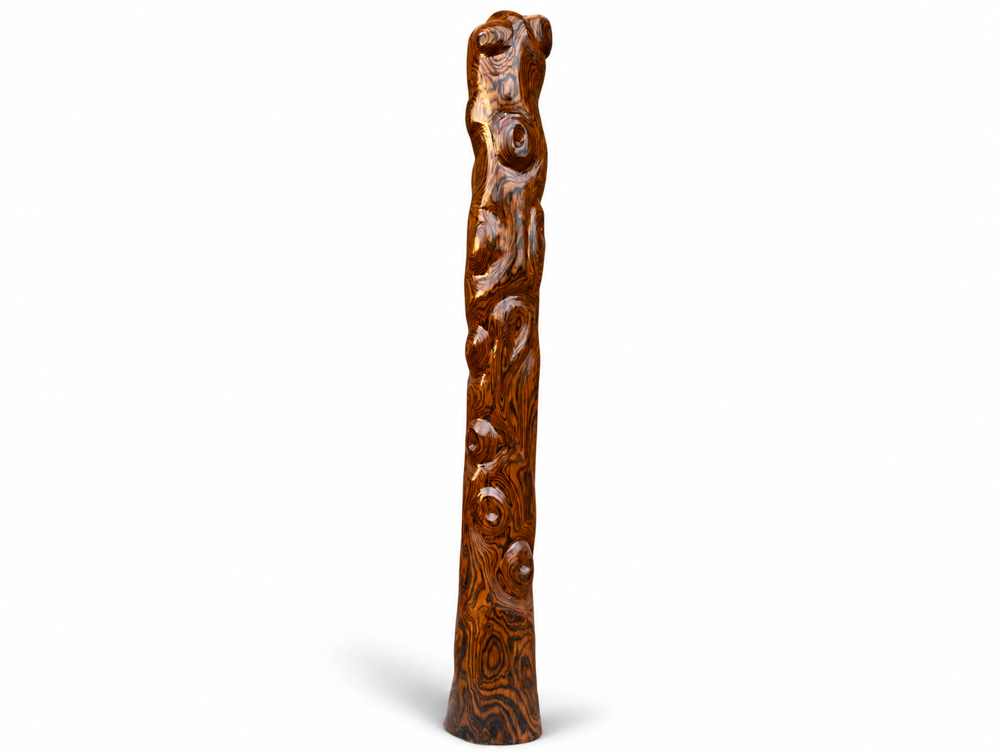 Qing Dynasty rosewood hand-engraved feng shui pillar