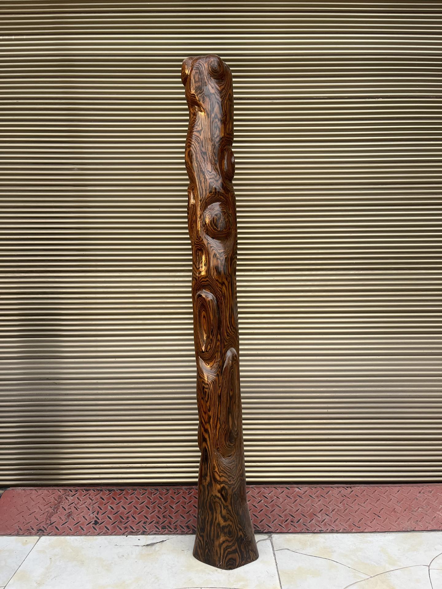 Qing Dynasty rosewood hand-engraved feng shui pillar