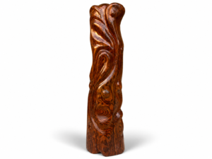 Qing Dynasty rosewood hand-engraved feng shui pillar