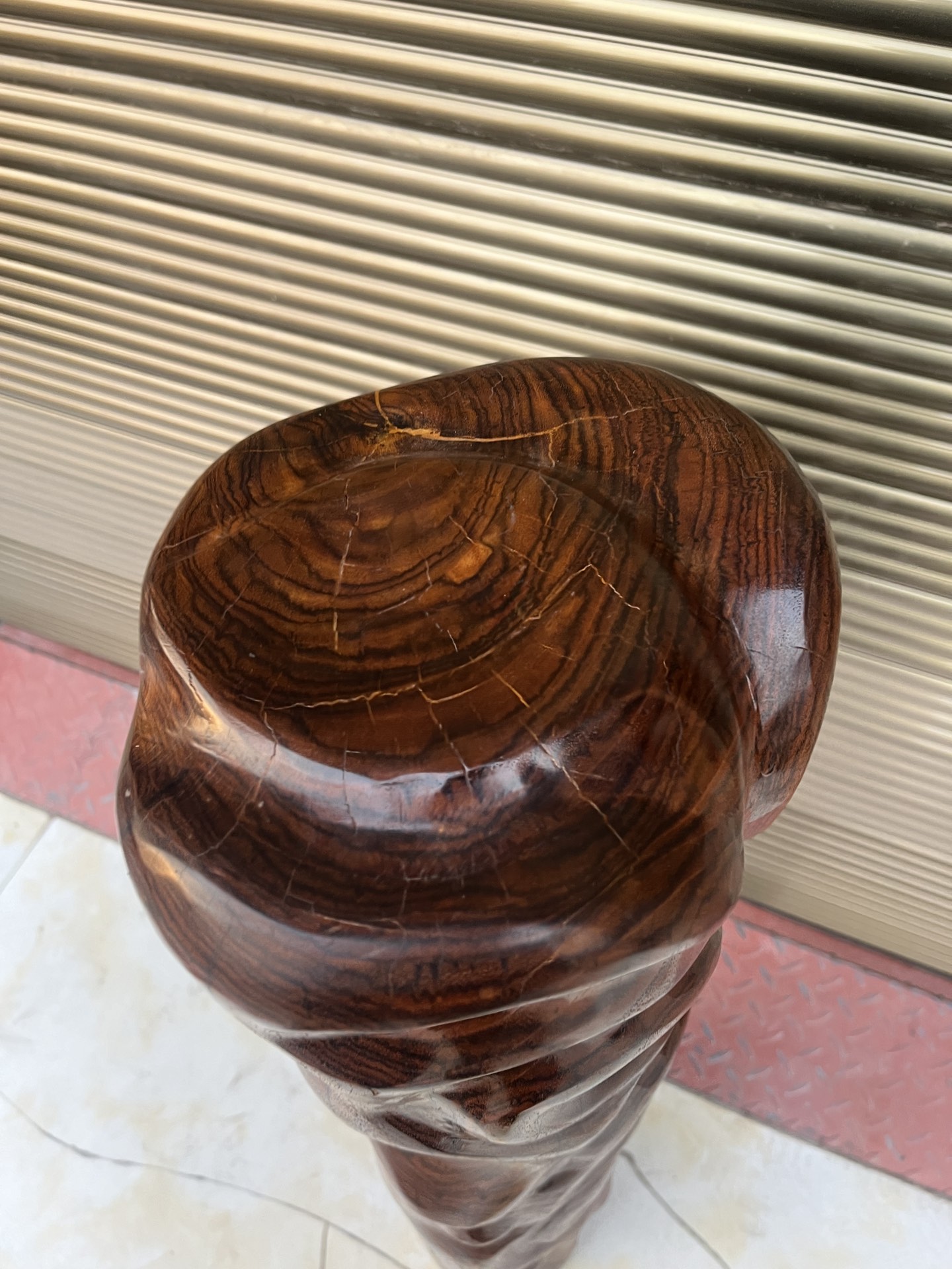 Qing Dynasty rosewood hand-engraved feng shui pillar