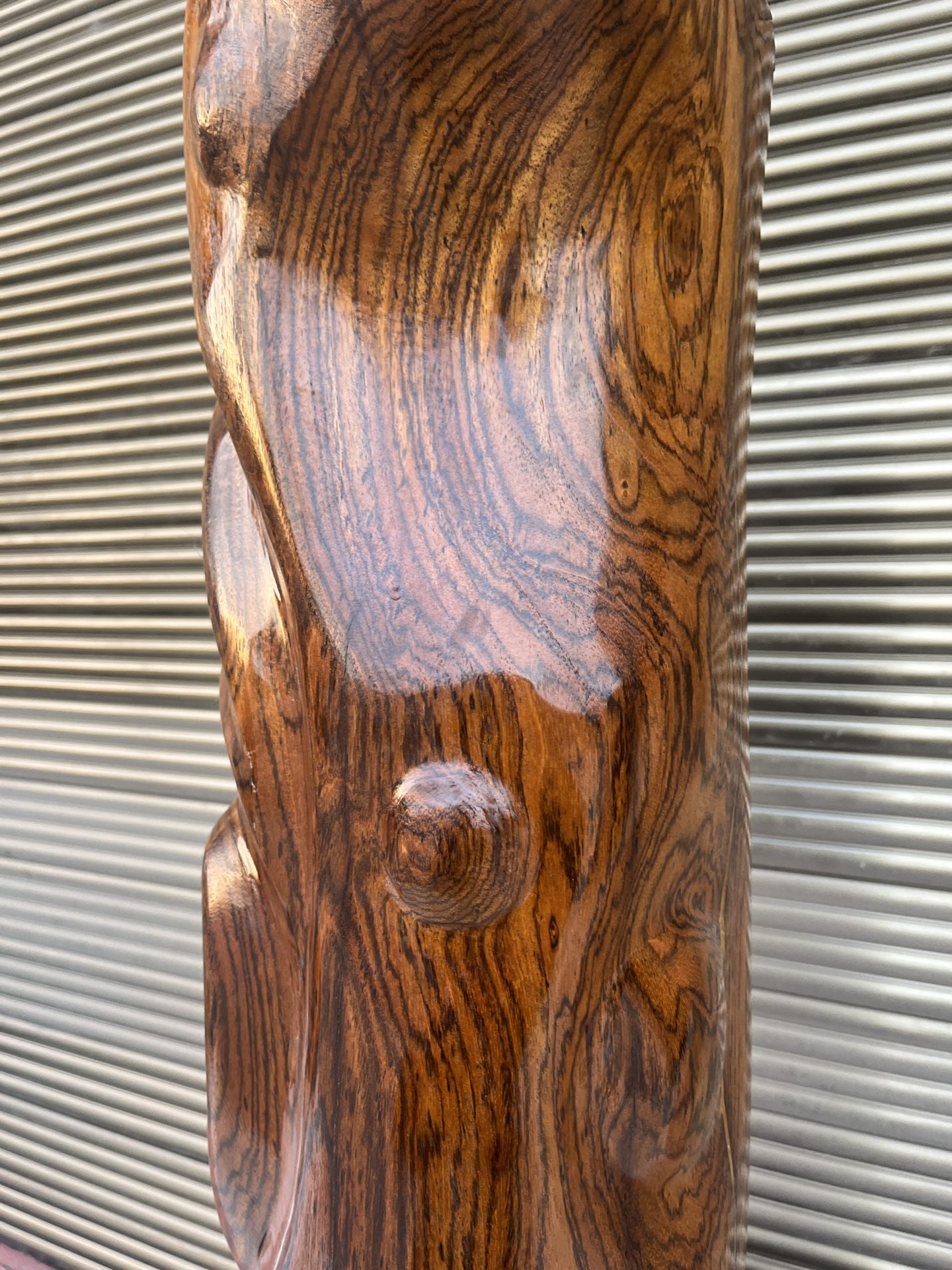 Qing Dynasty rosewood hand-engraved feng shui pillar