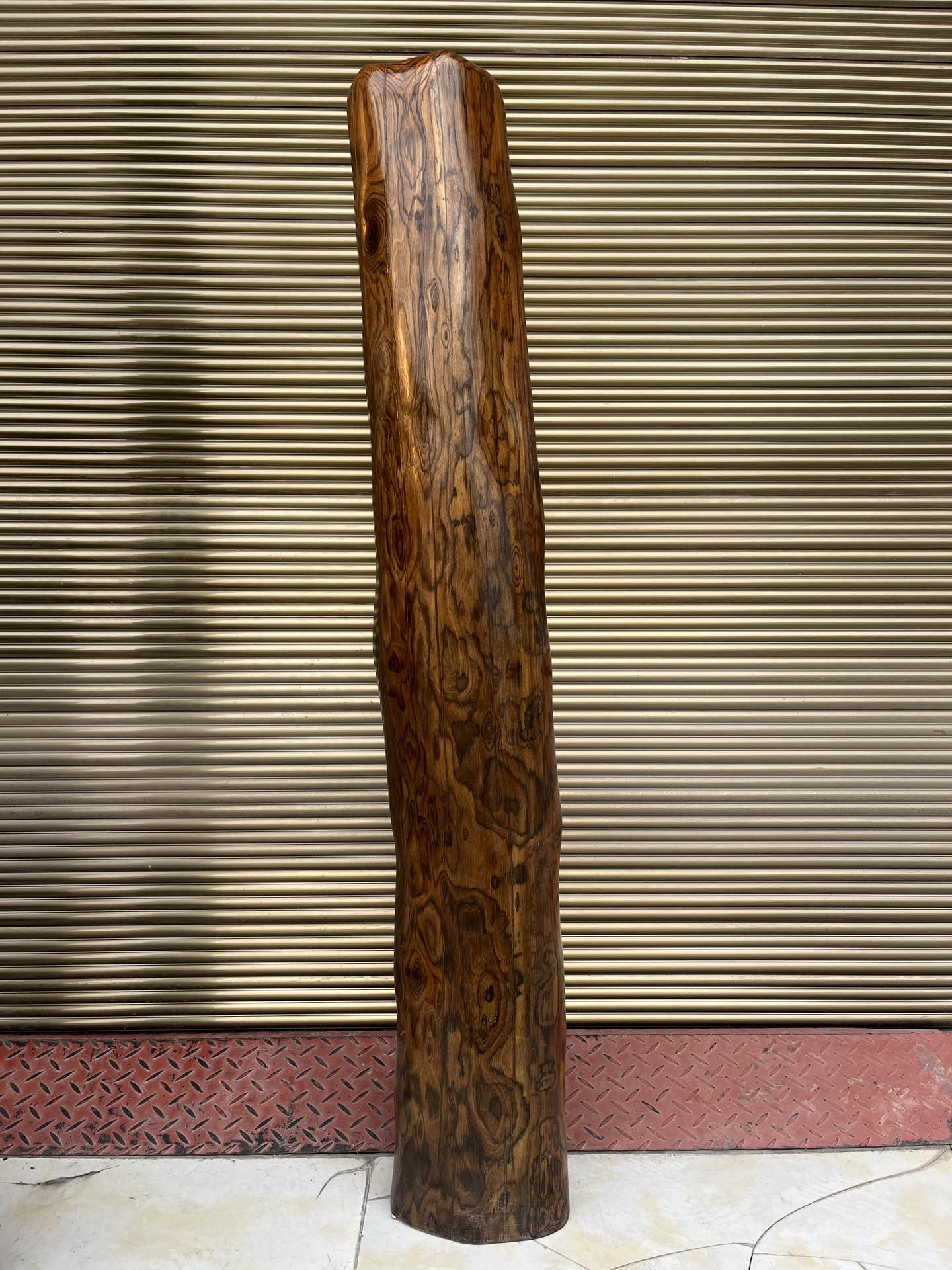 Qing Dynasty rosewood hand-engraved feng shui pillar