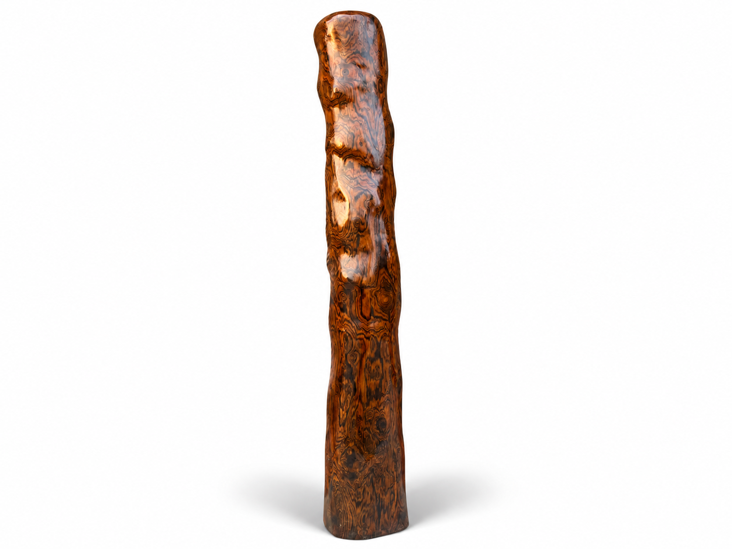 Qing Dynasty rosewood hand-engraved feng shui pillar
