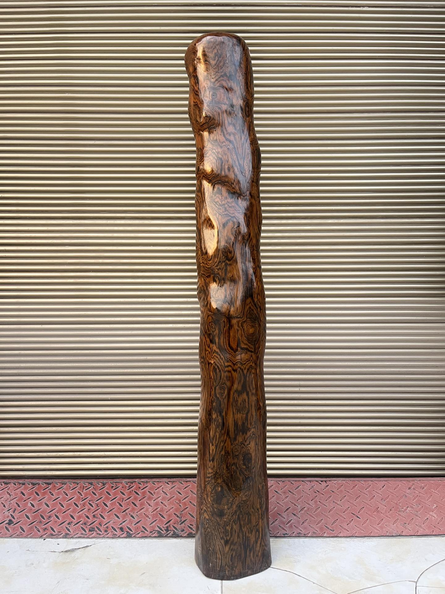 Qing Dynasty rosewood hand-engraved feng shui pillar