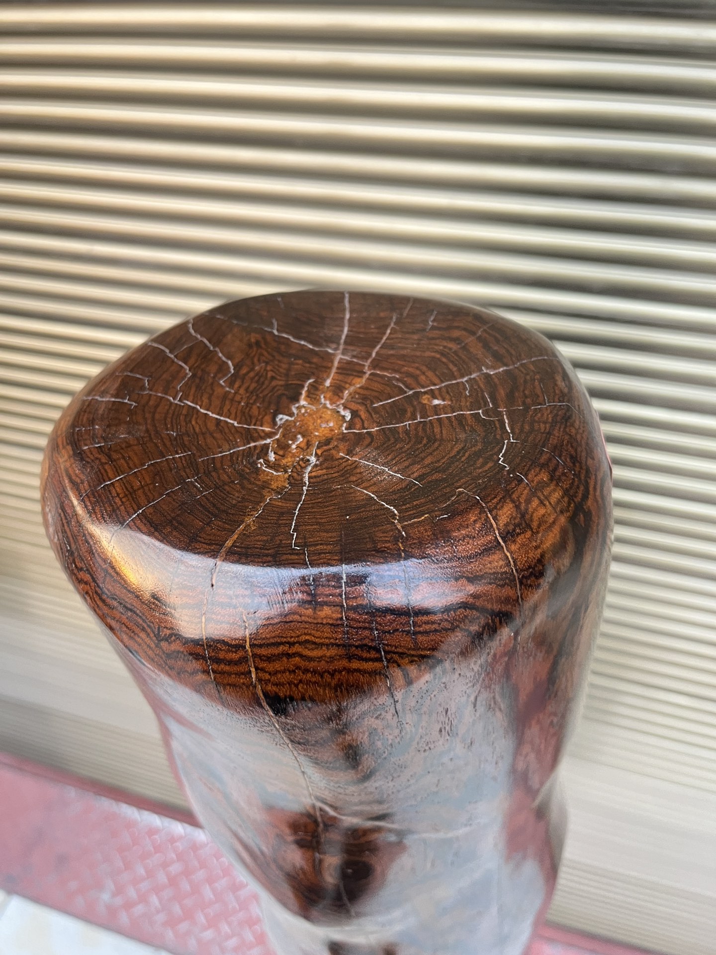 Qing Dynasty rosewood hand-engraved feng shui pillar