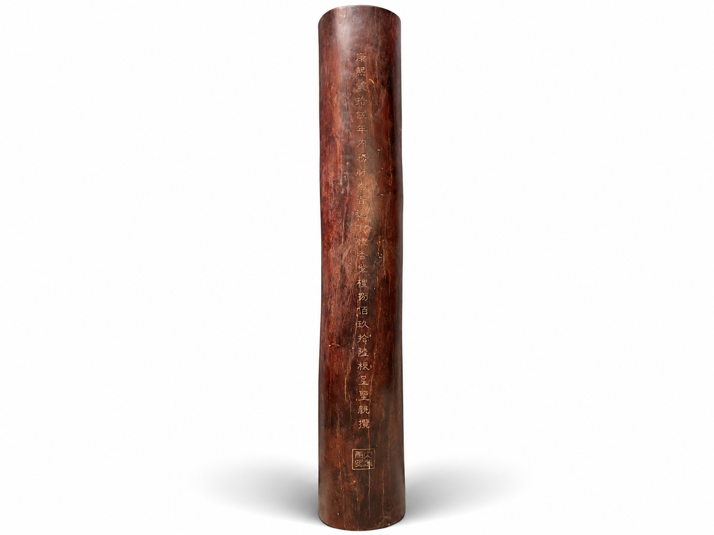 Qing Dynasty Sandalwood hand-engraved feng shui pillar
