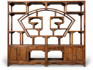 Qing Dynasty Rosewood hand-engraved flower pattern rack