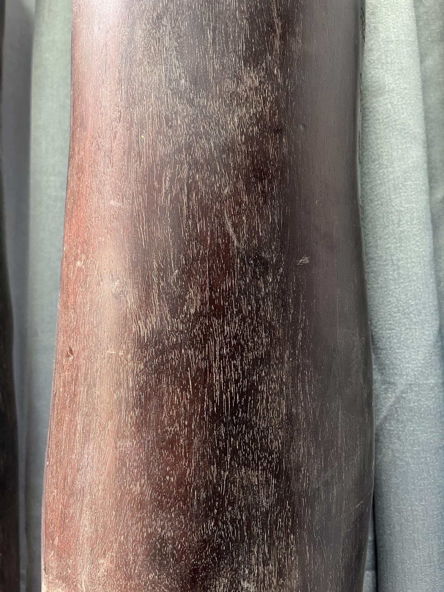 Qing Dynasty Ebony wood hand carved base feng shui pillar
