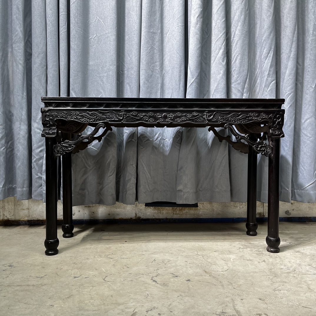 Qing Dynasty Sandalwood bird and cloud pattern Pingtou smooth Tables