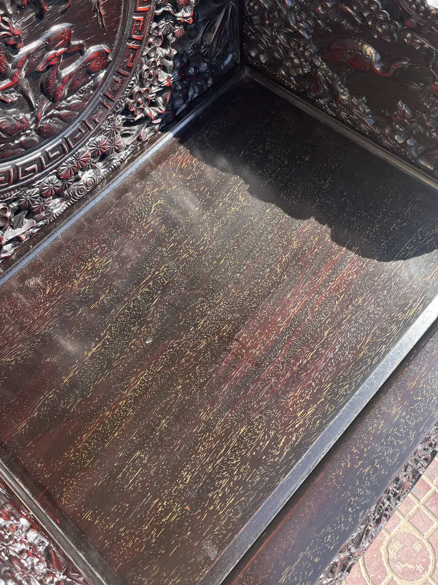 Qing Dynasty Rosewood hand-engraved tea Tables and chair set