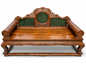 Qing Dynasty Rosewood inlaid jasper imperial concubine bed