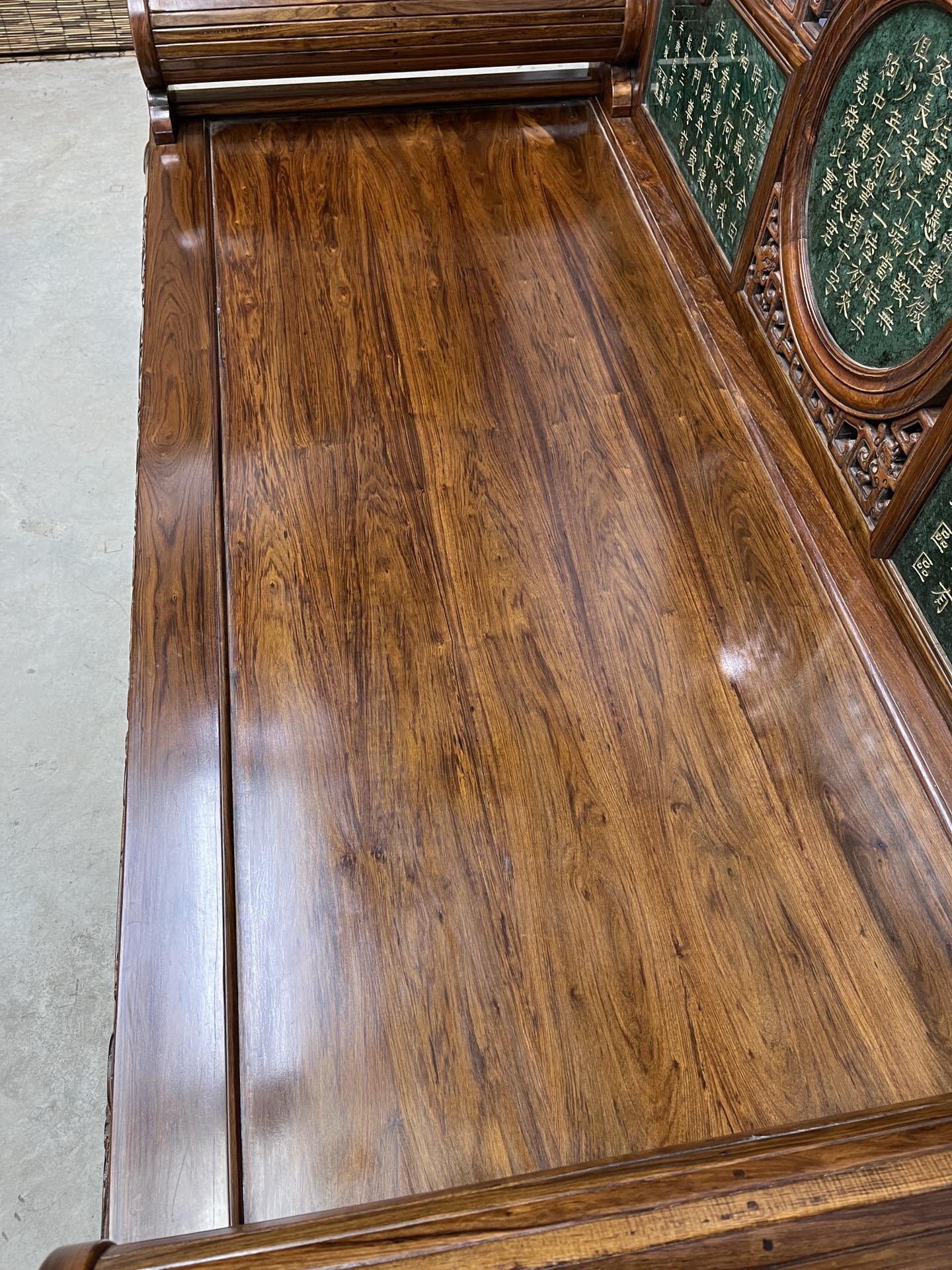Qing Dynasty Rosewood inlaid jasper imperial concubine bed