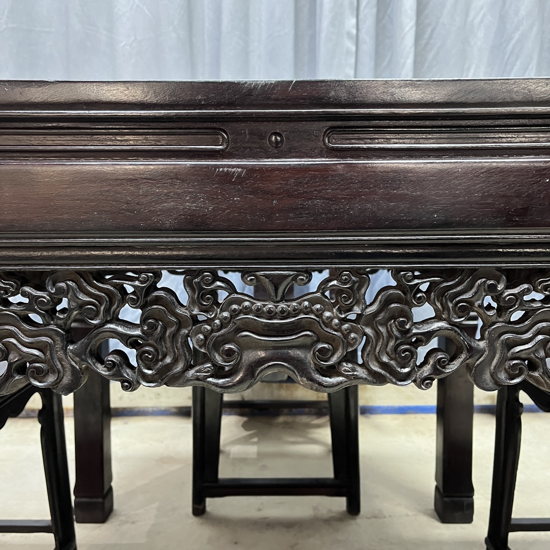 Qing Dynasty Sandalwood hand-engraved square five-piece chair Tables set