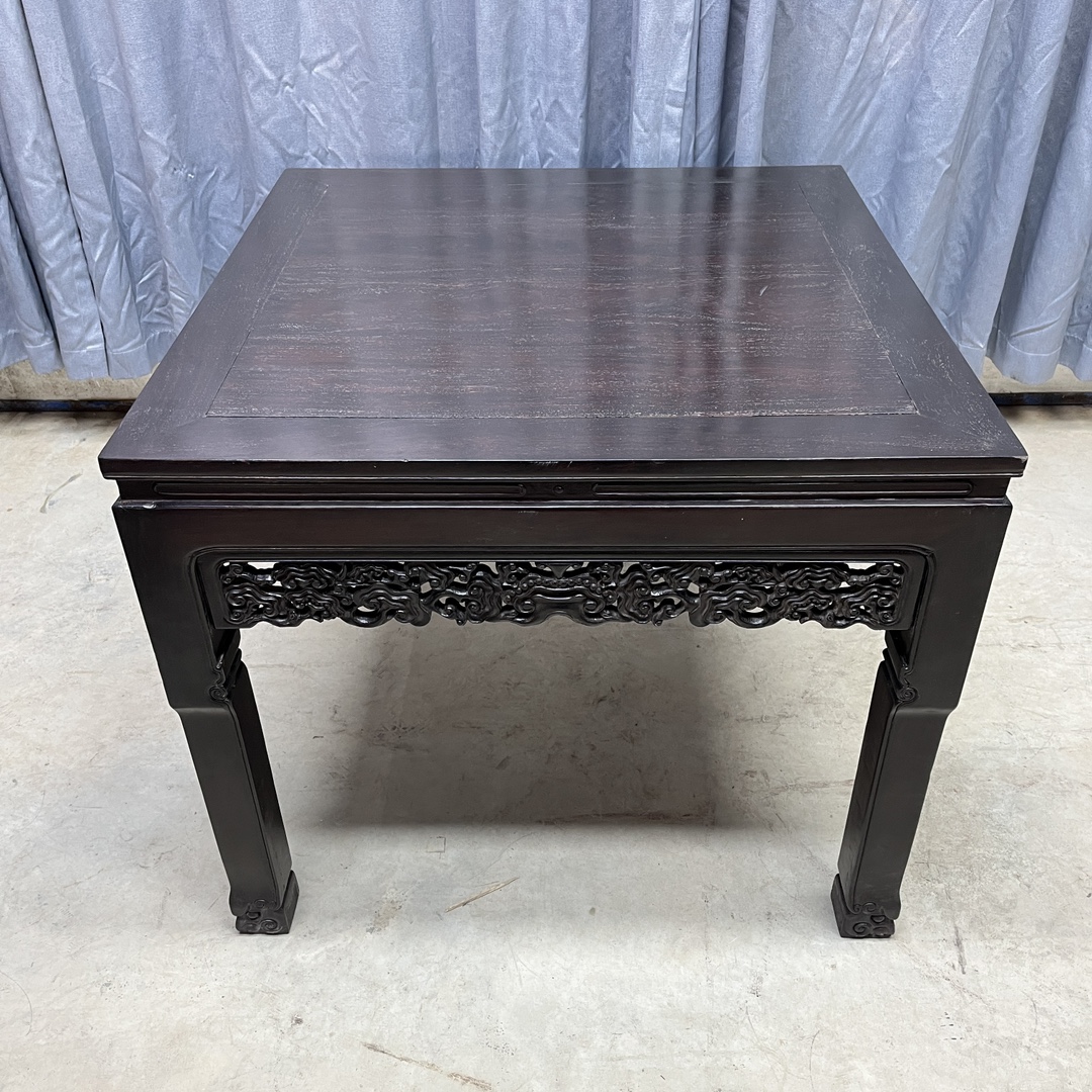 Qing Dynasty Sandalwood hand-engraved square five-piece chair Tables set