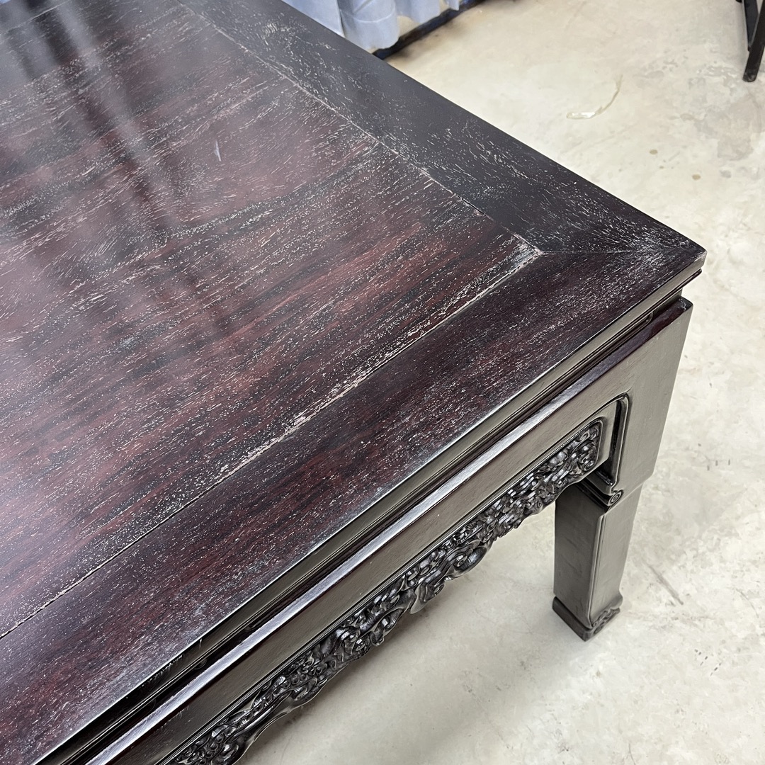 Qing Dynasty Sandalwood hand-engraved square five-piece chair Tables set