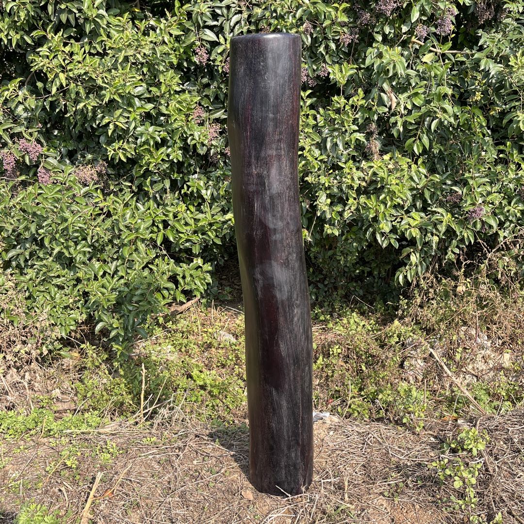 Qing Dynasty Rosewood hand-engraved gold smooth polished pillars