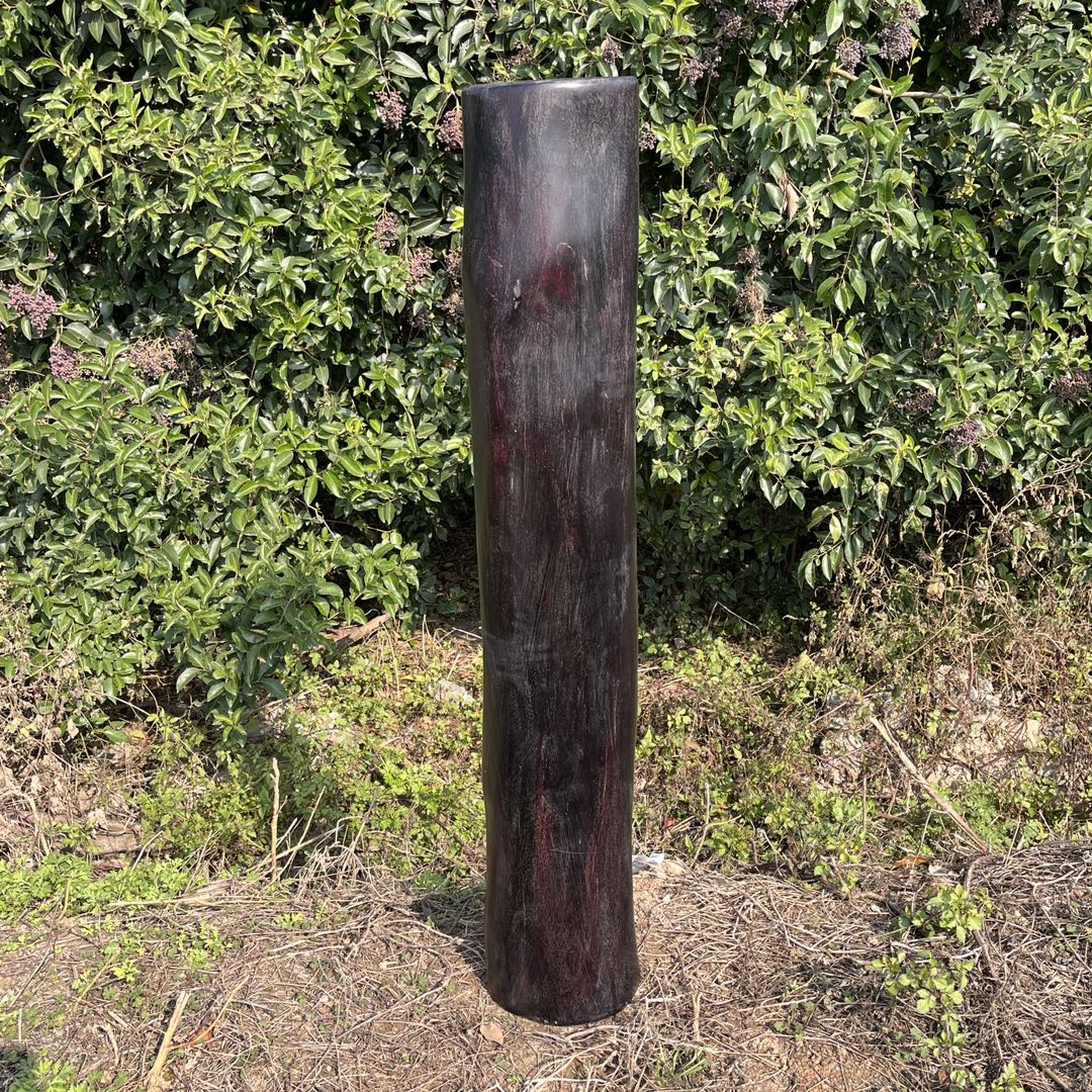 Qing Dynasty Rosewood hand-engraved gold smooth polished pillars