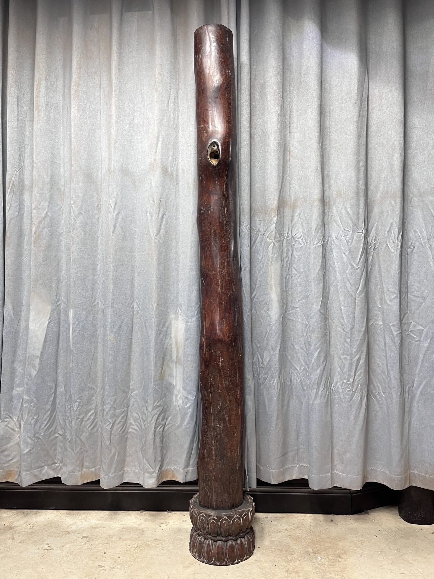 Qing Dynasty Red Sandalwood hand-carved smooth polished pillars