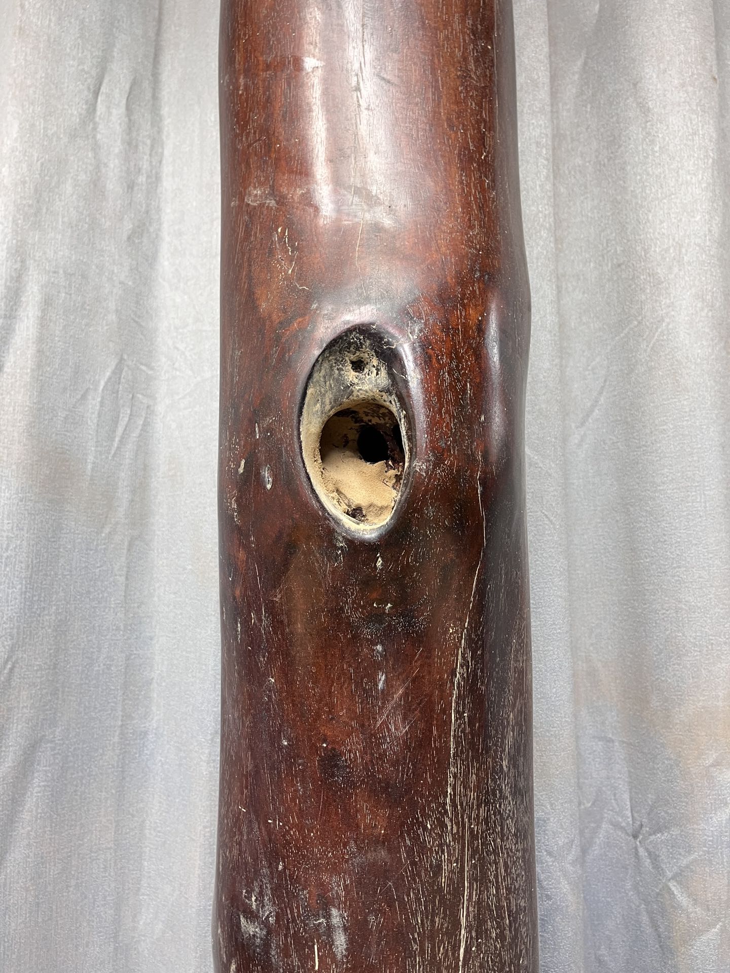 Qing Dynasty Red Sandalwood hand-carved smooth polished pillars