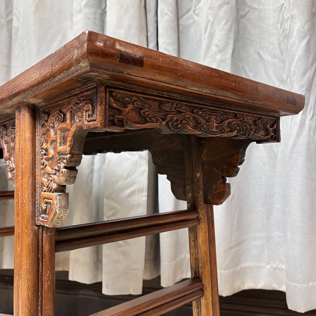 Qing Dynasty Huanghuali wood cloud pattern strips smooth Tables