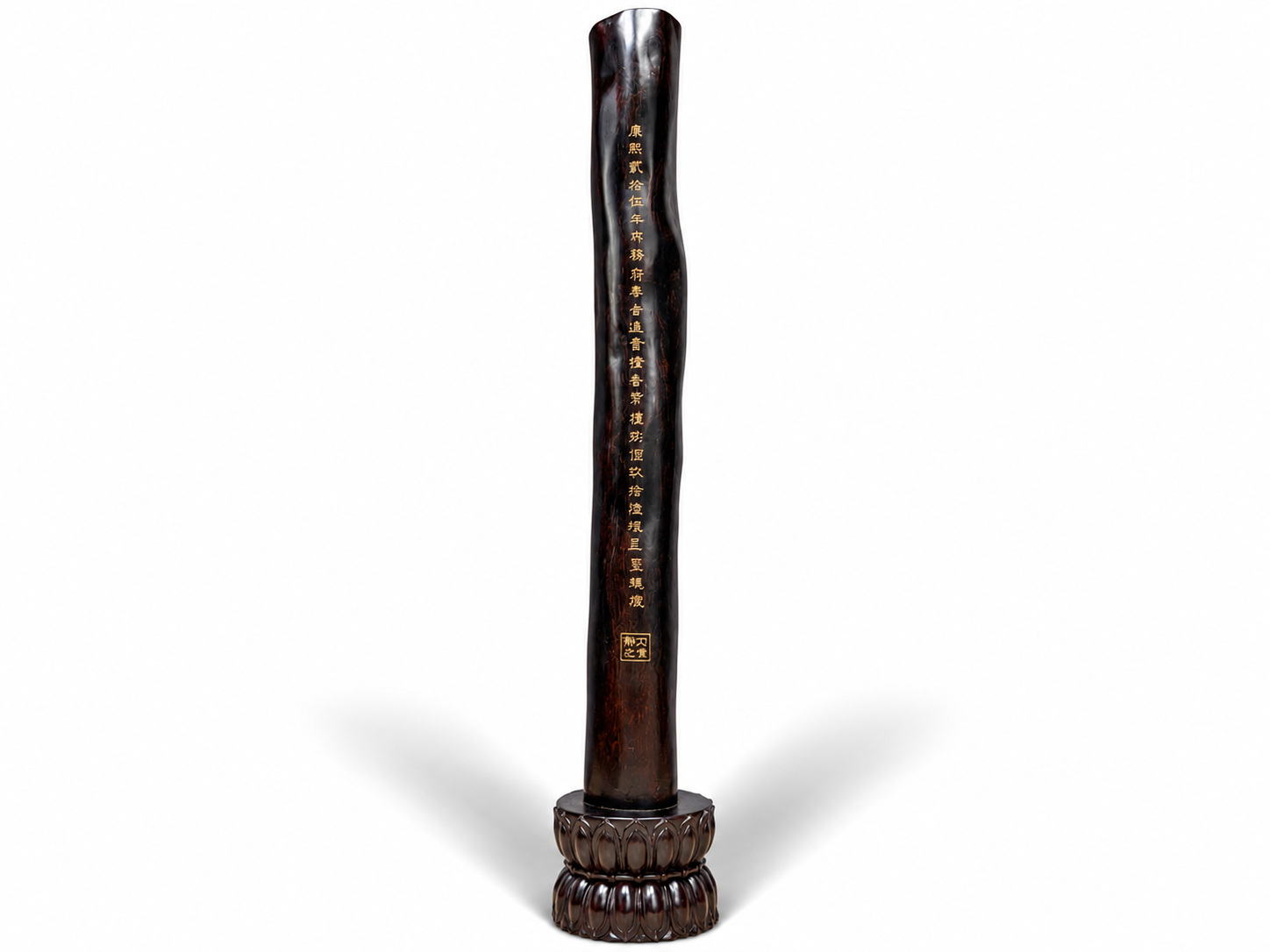 Qing Dynasty Red Sandalwood hand-carved smooth polished pillars
