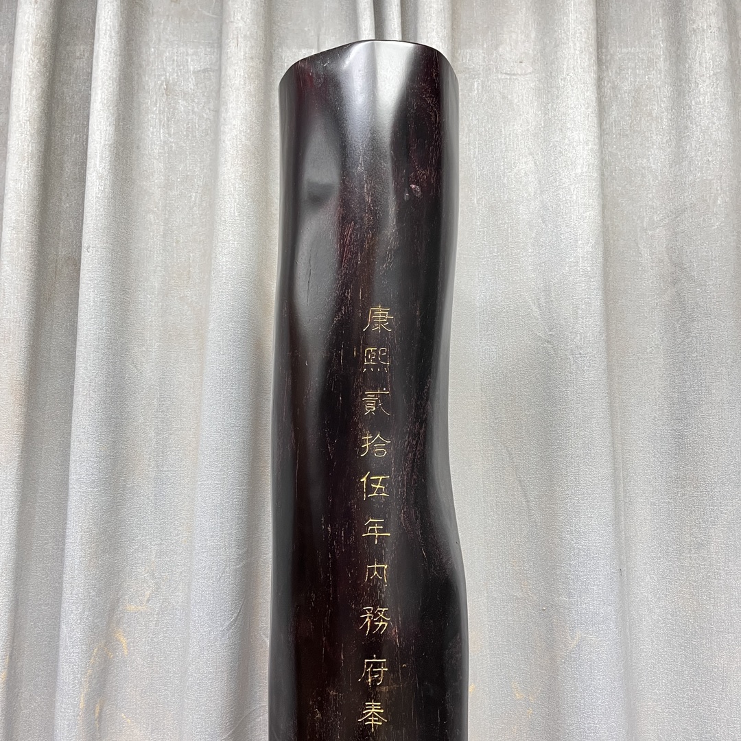 Qing Dynasty Red Sandalwood hand-carved smooth polished pillars