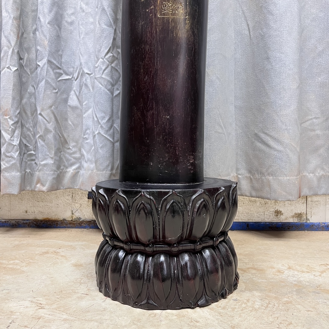 Qing Dynasty Red Sandalwood hand-carved smooth polished pillars