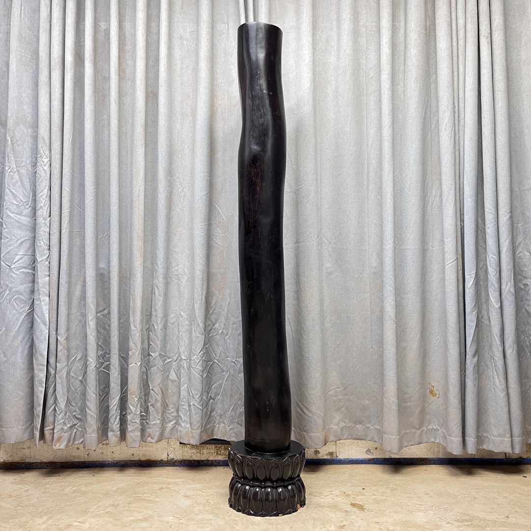 Qing Dynasty Red Sandalwood hand-carved smooth polished pillars